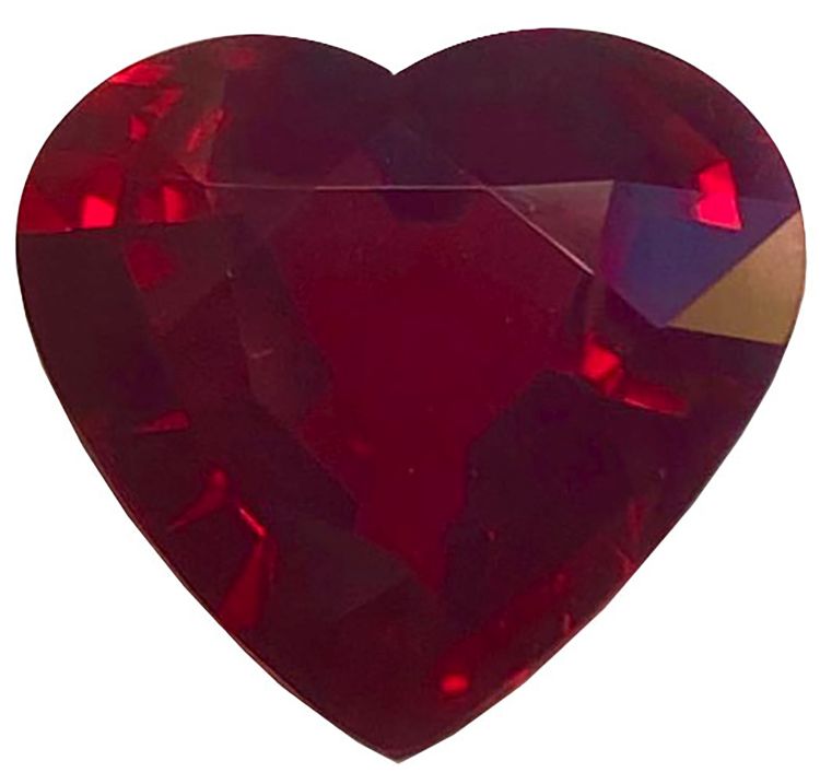 Heart-shaped, 8.01-carat, Mozambique ruby from Colorline. Photo: Colorline. 