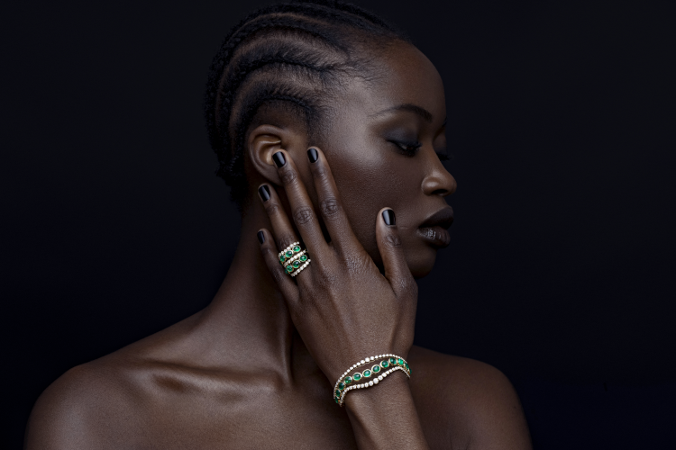 Model wearing jewelry from the Ondyn x Muzo collection. Photo: Ondyn.