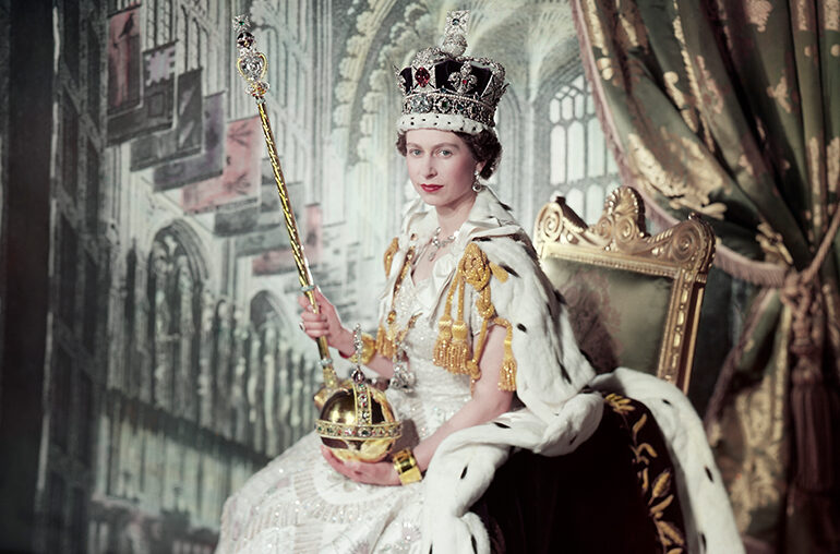 Queen Elizabeth II at her coronation in 1953.