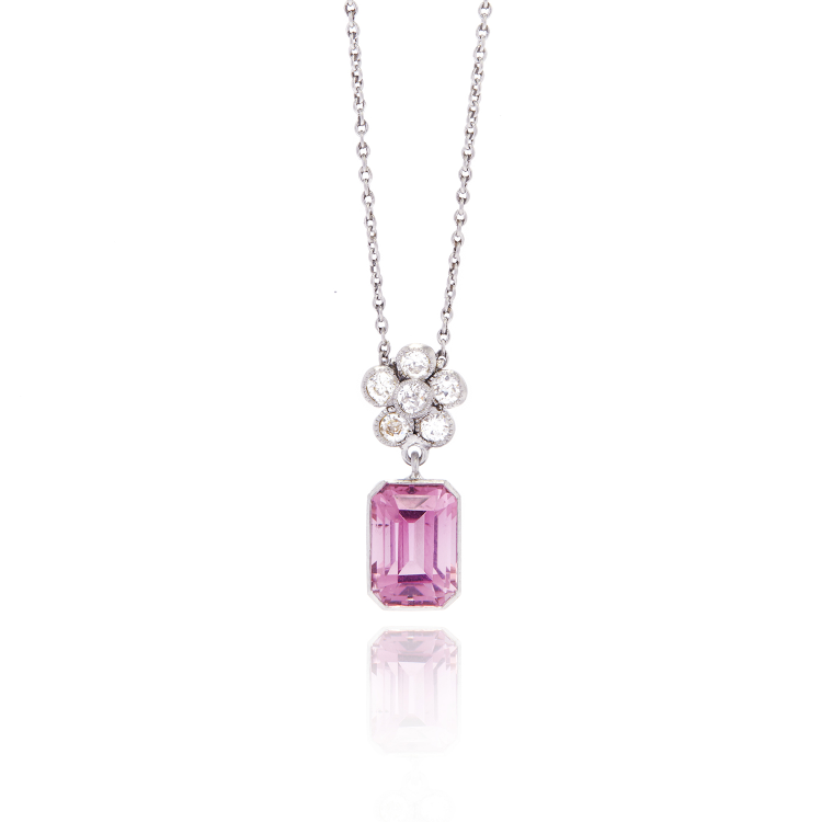 Ashley Zhang pink tourmaline and diamond necklace. Photo: Ashley Zhang.