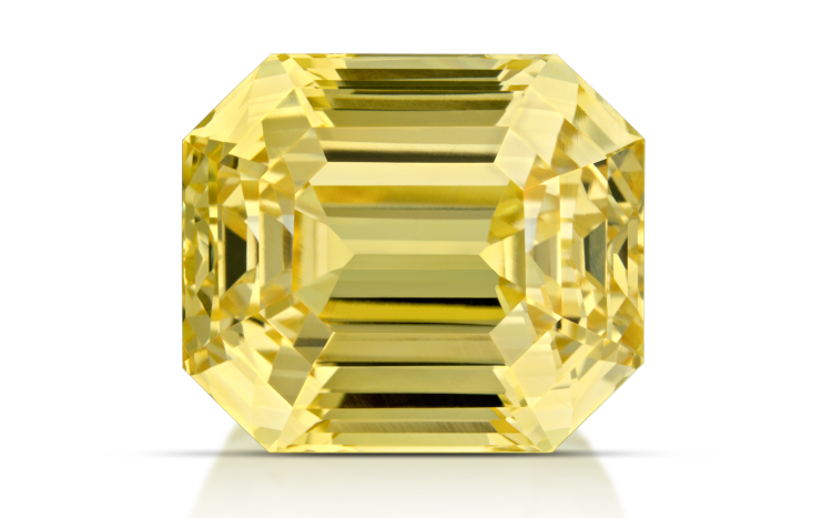A 16.84 carats yellow sapphire by B&B Fine Gems. Photo: Jeff Mason Photography