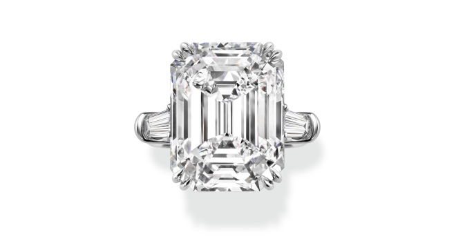 Harry Winston emerald-cut diamond ring. Photo: Harry Winston.