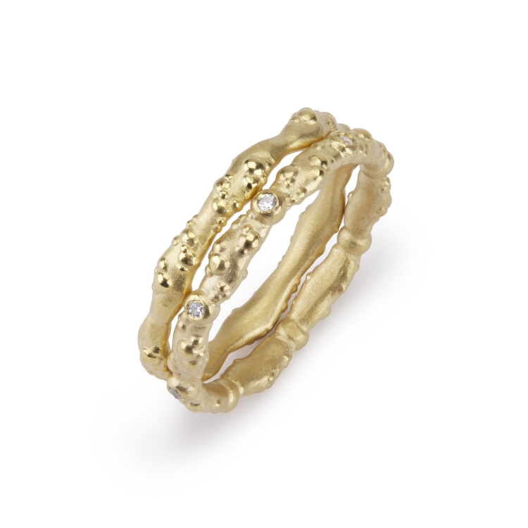 Judith Peterhoff Orno rings in diamonds and 18-karat gold. Photo: Judith Peterhoff.
