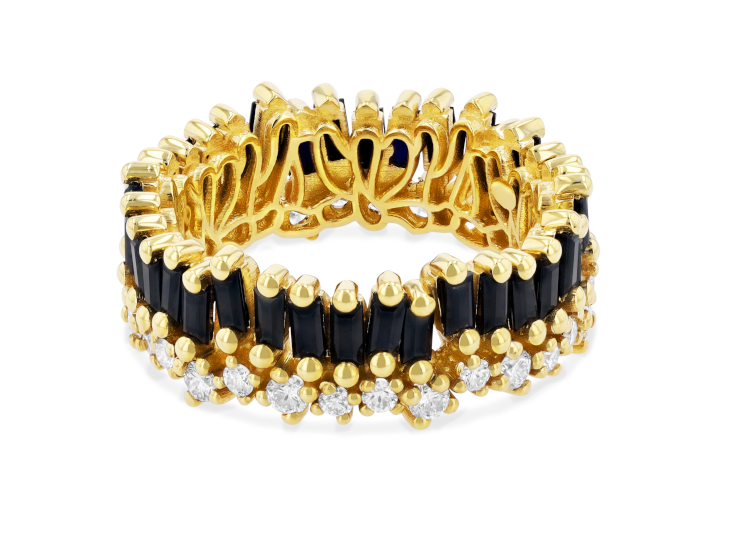 Suzanne Kalan black-sapphire and diamond ring in 18-karat gold. Photo: Suzanne Kalan.
