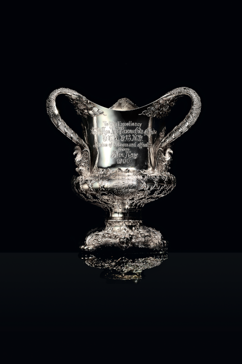 Gold and silver Hay-Pauncefote Treaty Love Cup that Tiffany designed for Julian Pauncefote, first Baron Pauncefote, in 1900. (Tiffany & Co./Thomas Milewski) 