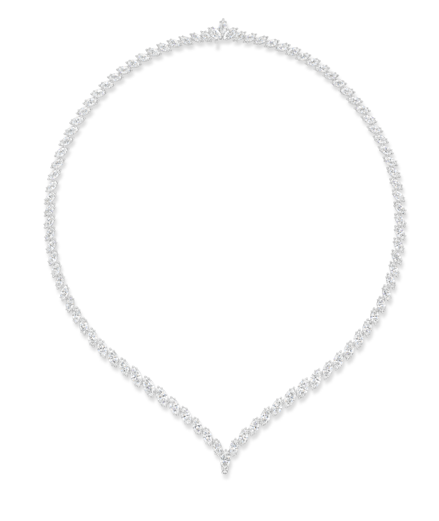 Harry Winston rivière necklace with marquise diamonds totaling 23.25 carats. (Harry Winston)