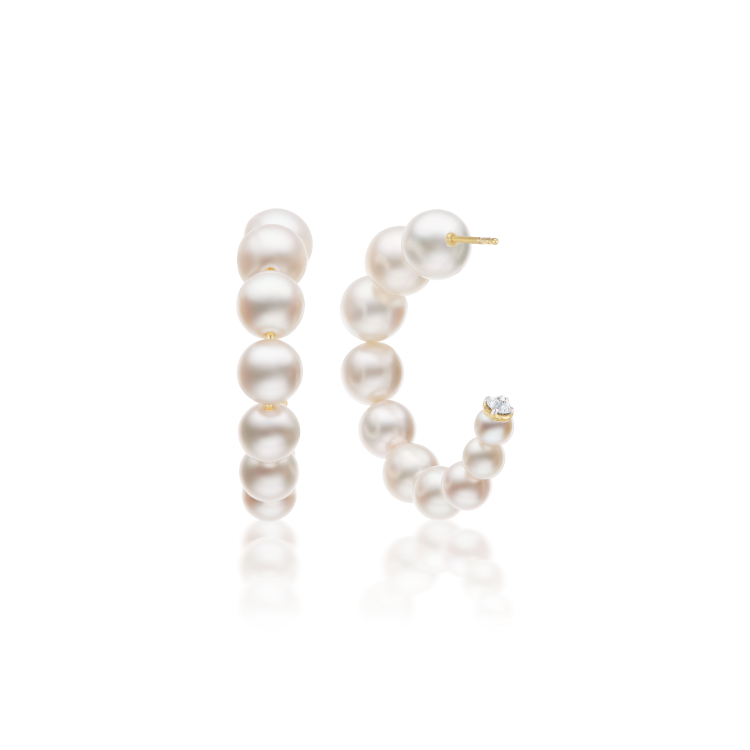 Pearl hoops with diamonds. (Anne Baker)