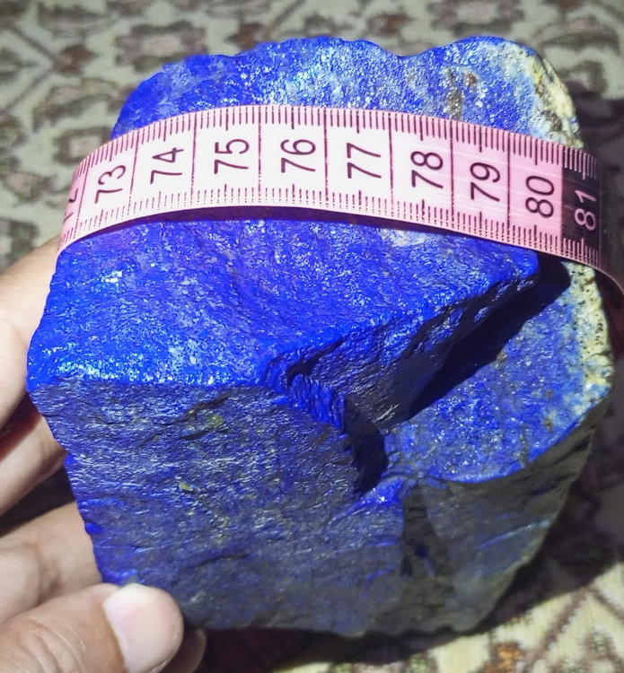 A sample of rough lapis lazuli from the mines of Sar-i-Sang in Afghanistan. (Gary Bowersox)