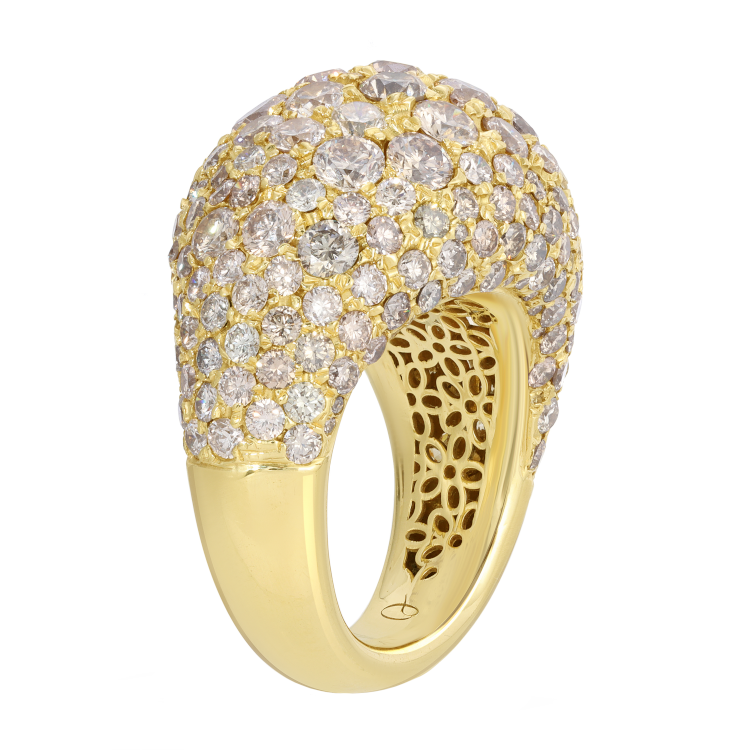 Octavia Elizabeth Champagne Dome ring in 18-karat gold with diamonds. (Octavia Elizabeth)
