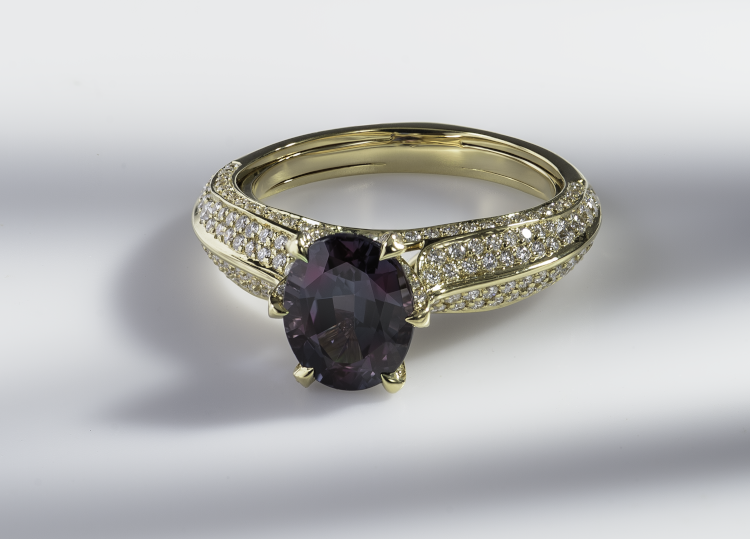 Kat Florence ring with a 6.20-carat alexandrite and 1.16 carats of diamonds, set in 18-karat gold. (Kat Florence)