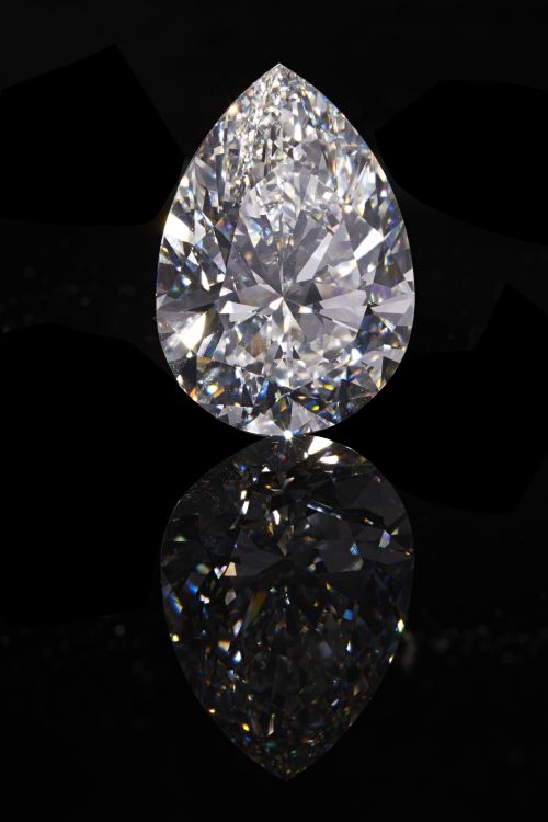 The Rock: A pear-shaped, 228.31-carat, G-color, VS1-clarity diamond went for $21.9 million against a presale estimate of $20 million to $30 million at Christie’s Magnificent Jewels in Geneva on May 11, 2022. (Christie's)