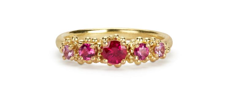 Hannah Bedford ruby and sapphire ring in 18-karat gold.