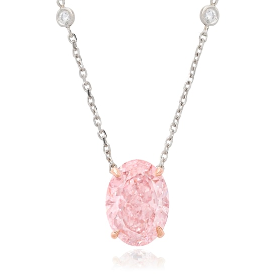 A Boodles fancy-intense pink diamond pendant necklace. (Phillips)