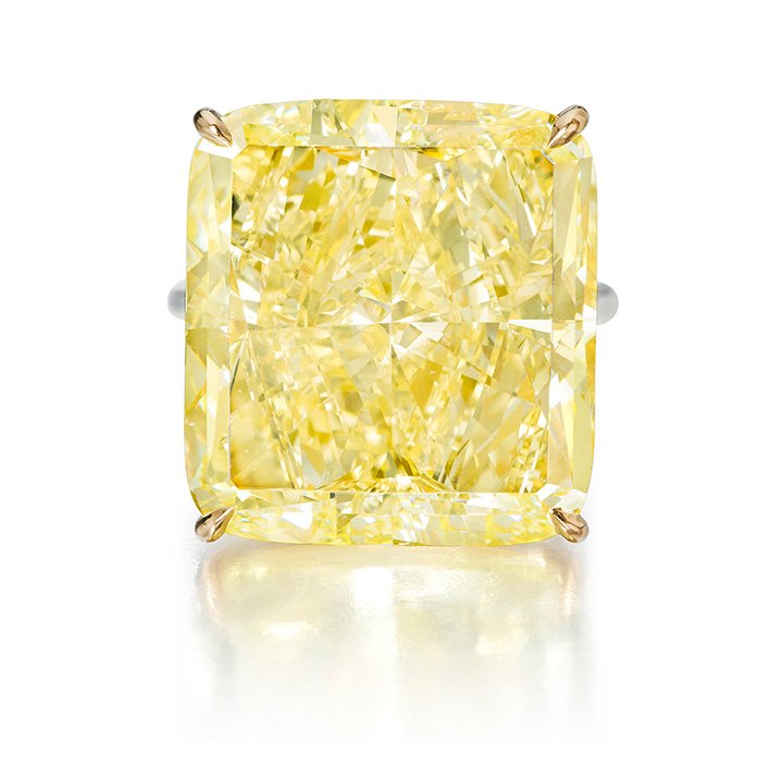 A fancy-intense yellow diamond ring. (Phillips)