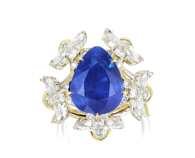 Schlumberger for Tiffany & Co. sapphire and diamond ring. (Phillips)