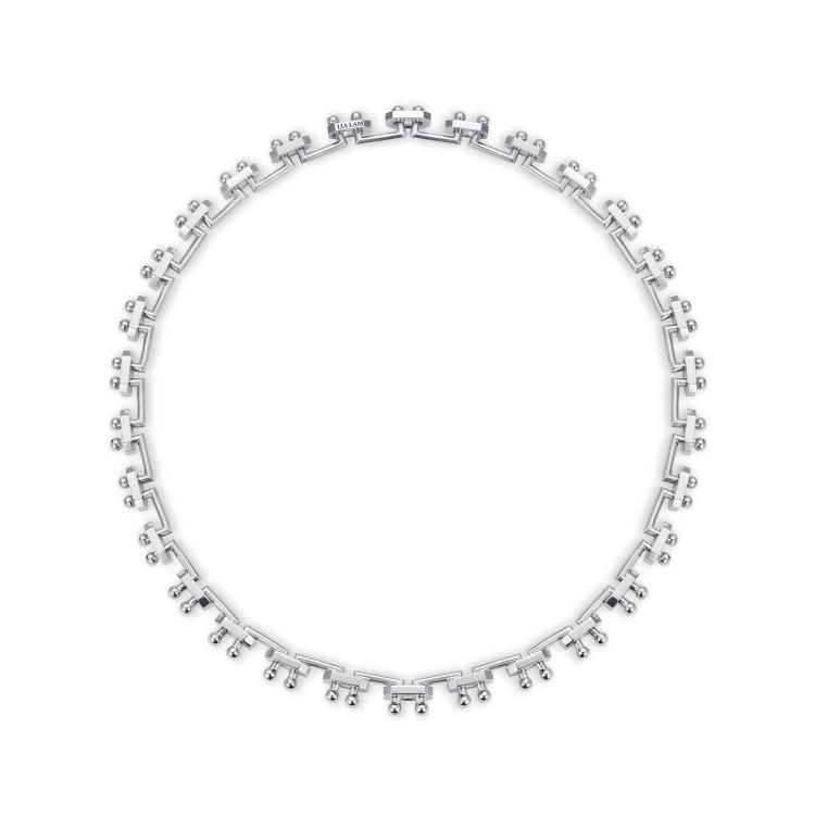 Lagom necklace/bracelet in platinum. (Lia Lam)