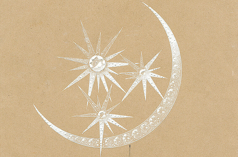 Chaumet 211_Design for an aigrette with crescent moon and stars_Joseph Chaumet