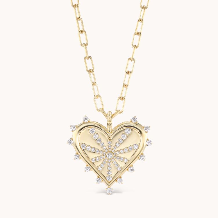 Marlo Laz Spiked Heart necklace in 14-karat gold with diamonds. (Marlo Laz)