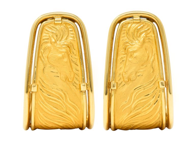 Carrera y Carrera 18-karat yellow gold Ecuestre earrings. (Wilson’s Estate Jewelry)