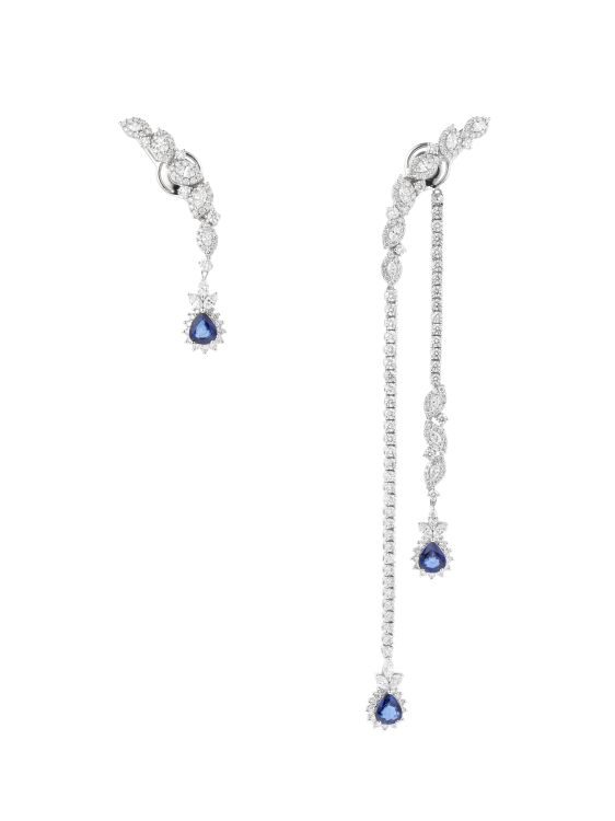 Yeprem Reign Supreme earrings with diamonds and sapphires. (Yeprem)