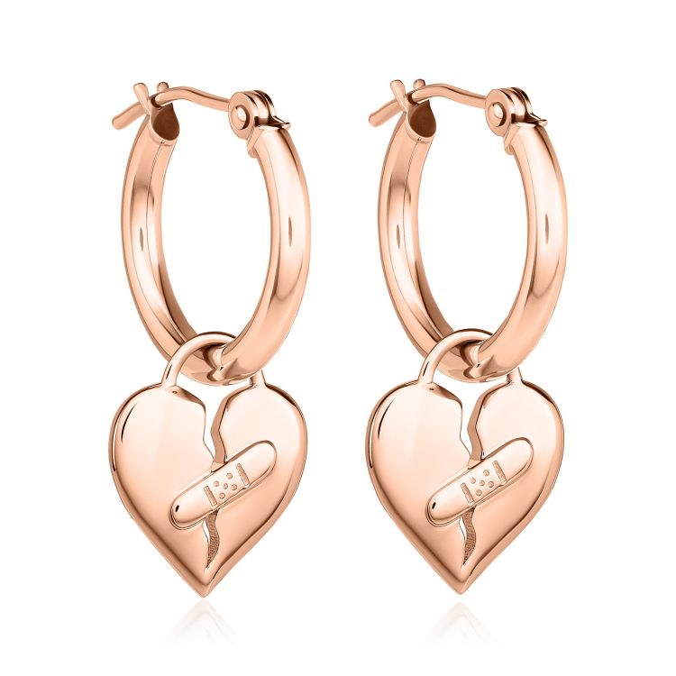 Toni Lynn Healing Heart hoop earrings in 14-karat rose gold. (Toni Lynn) 