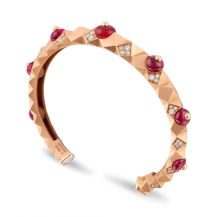 Reza bracelet set with spinels and diamonds. (Reza)