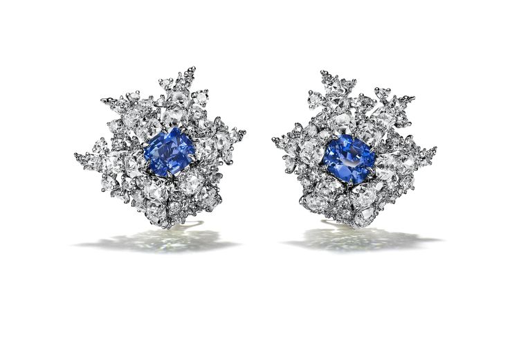 Tiffany & Co. starfish-shaped earrings set with blue spinels and diamonds. (Tiffany & Co.)